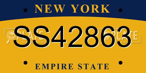 SS42863 New York License Plate