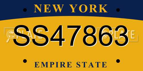 SS47863 New York License Plate