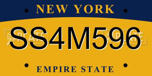 SS4M596 New York License Plate