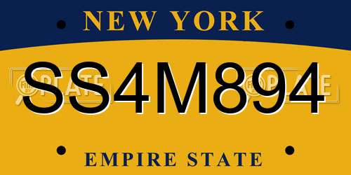 SS4M894 New York License Plate