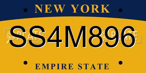 SS4M896 New York License Plate
