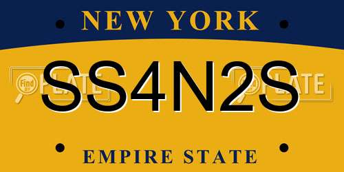 SS4N2S New York License Plate