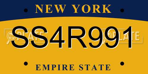 SS4R991 New York License Plate