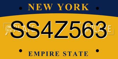 SS4Z563 New York License Plate