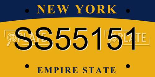 SS55151 New York License Plate