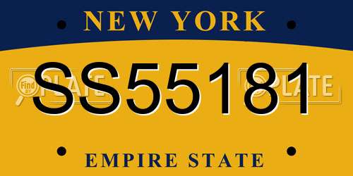 SS55181 New York License Plate