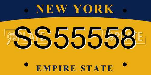 SS55558 New York License Plate