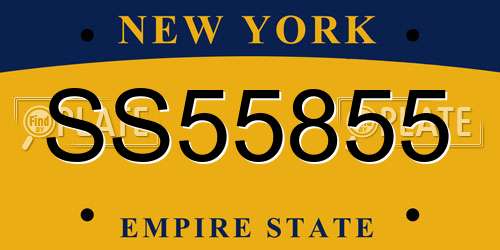 SS55855 New York License Plate