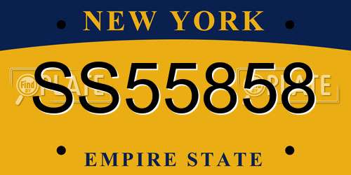 SS55858 New York License Plate