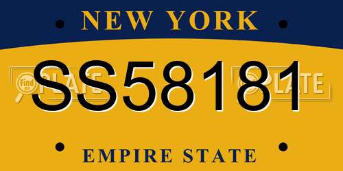 SS58181 New York License Plate