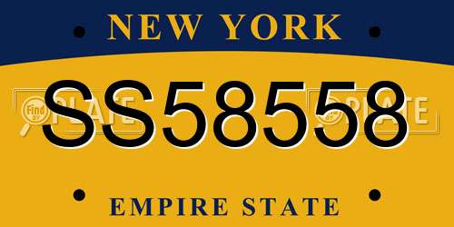 SS58558 New York License Plate