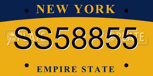 SS58855 New York License Plate