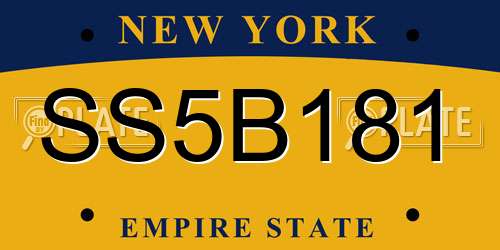 SS5B181 New York License Plate