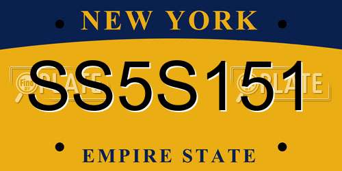 SS5S151 New York License Plate