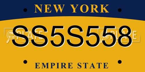 SS5S558 New York License Plate