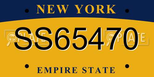 SS65470 New York License Plate