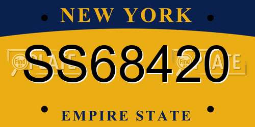 SS68420 New York License Plate