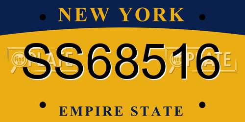 SS68516 New York License Plate