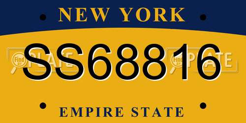 SS68816 New York License Plate