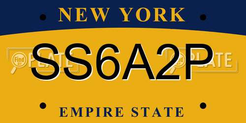 SS6A2P New York License Plate