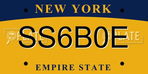 SS6B0E New York License Plate