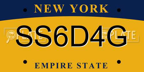 SS6D4G New York License Plate