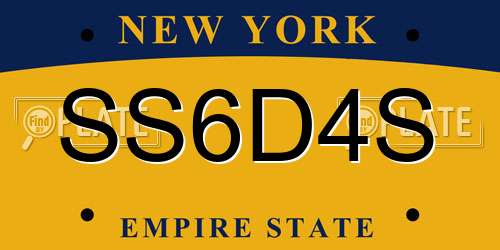 SS6D4S New York License Plate