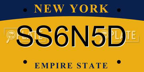 SS6N5D New York License Plate