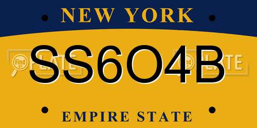 SS6O4B New York License Plate