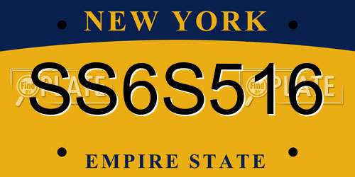 SS6S516 New York License Plate