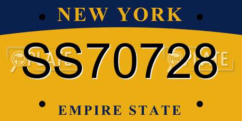 SS70728 New York License Plate