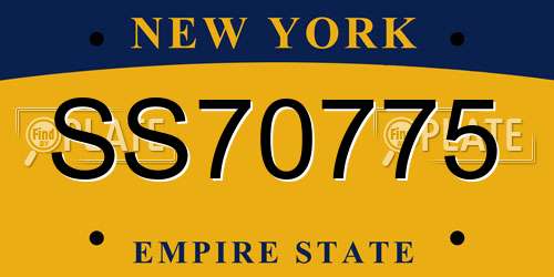 SS70775 New York License Plate
