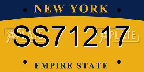 SS71217 New York License Plate