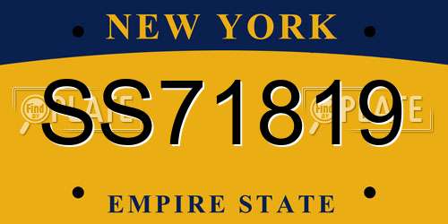 SS71819 New York License Plate