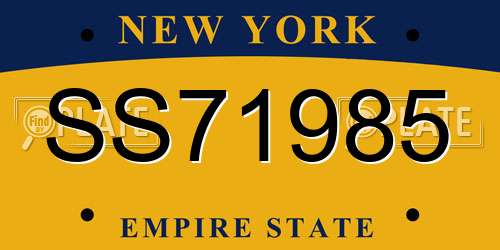 SS71985 New York License Plate