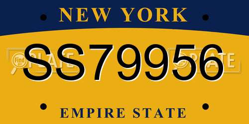 SS79956 New York License Plate