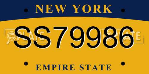 SS79986 New York License Plate