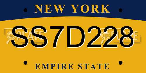 SS7D228 New York License Plate