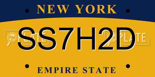 SS7H2D New York License Plate
