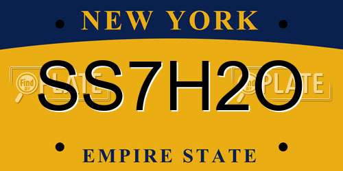 SS7H2O New York License Plate