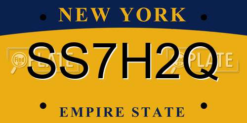 SS7H2Q New York License Plate
