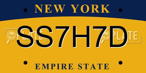 SS7H7D New York License Plate