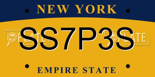 SS7P3S New York License Plate