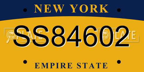 SS84602 New York License Plate