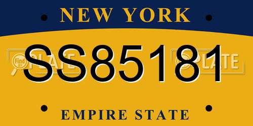 SS85181 New York License Plate
