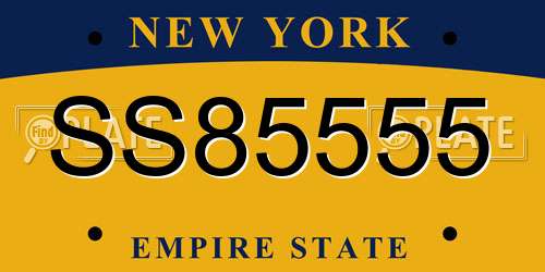 SS85555 New York License Plate