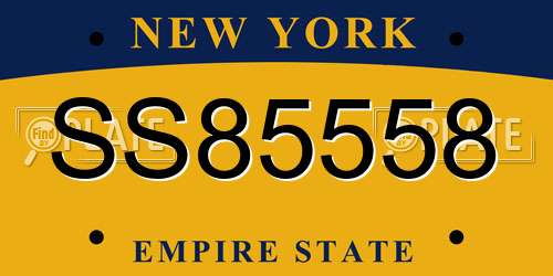 SS85558 New York License Plate