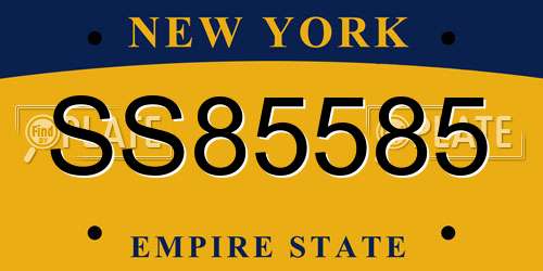 SS85585 New York License Plate