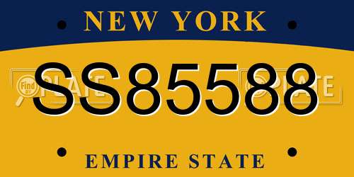 SS85588 New York License Plate