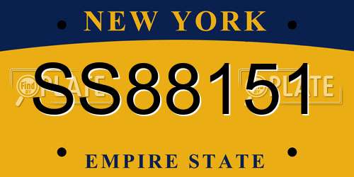 SS88151 New York License Plate